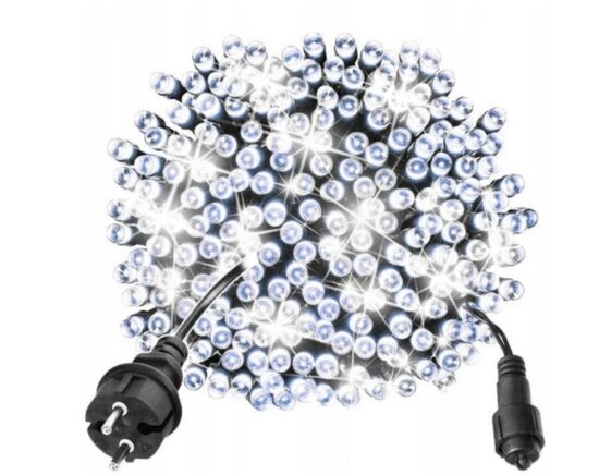 Kalėdinė lauko girlianda šaltai baltos spalvos 200LED, 15m. flash